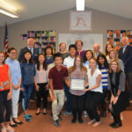 photo of students in Pleasanton, CA being honored by their school board