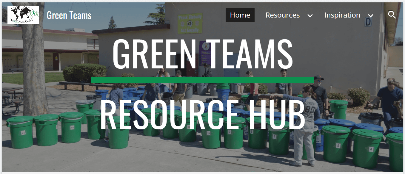 Photo of green teams resource hub home page